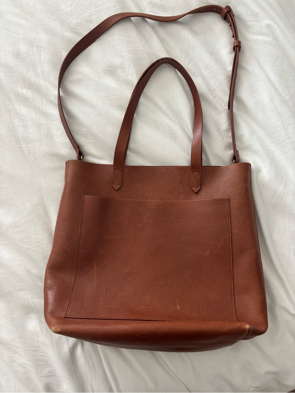 Madewell Brown Leather Transport Tote Crossbody Shoulder Bag